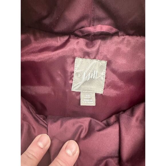 J. Jill Down Puffer Vest Purple Burgundy Warm Women’s Size Small XS Petite - Picture 2 of 6